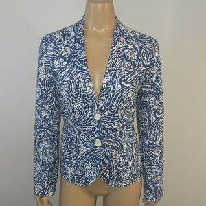 New Size 8 Blue and White Talbots Blazer